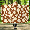 Cow Brown Pattern Print Hooded Blanket-grizzshop