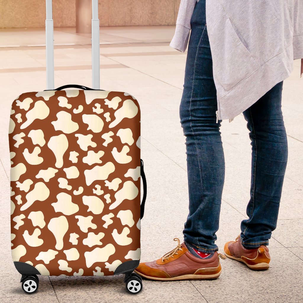Cow Brown Pattern Print Luggage Cover Protector-grizzshop