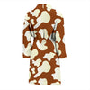 Cow Brown Pattern Print Men Long Robe-grizzshop