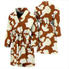 Cow Brown Pattern Print Men Long Robe-grizzshop