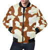 Cow Brown Pattern Print Men's Bomber Jacket-grizzshop