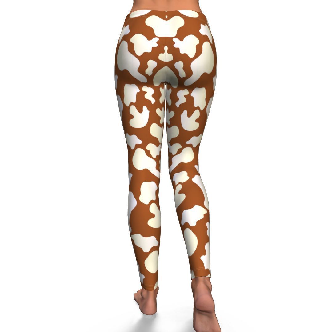 Cow Brown Pattern Print Pattern Women Leggings-grizzshop