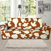 Cow Brown Pattern Print Sofa Covers-grizzshop