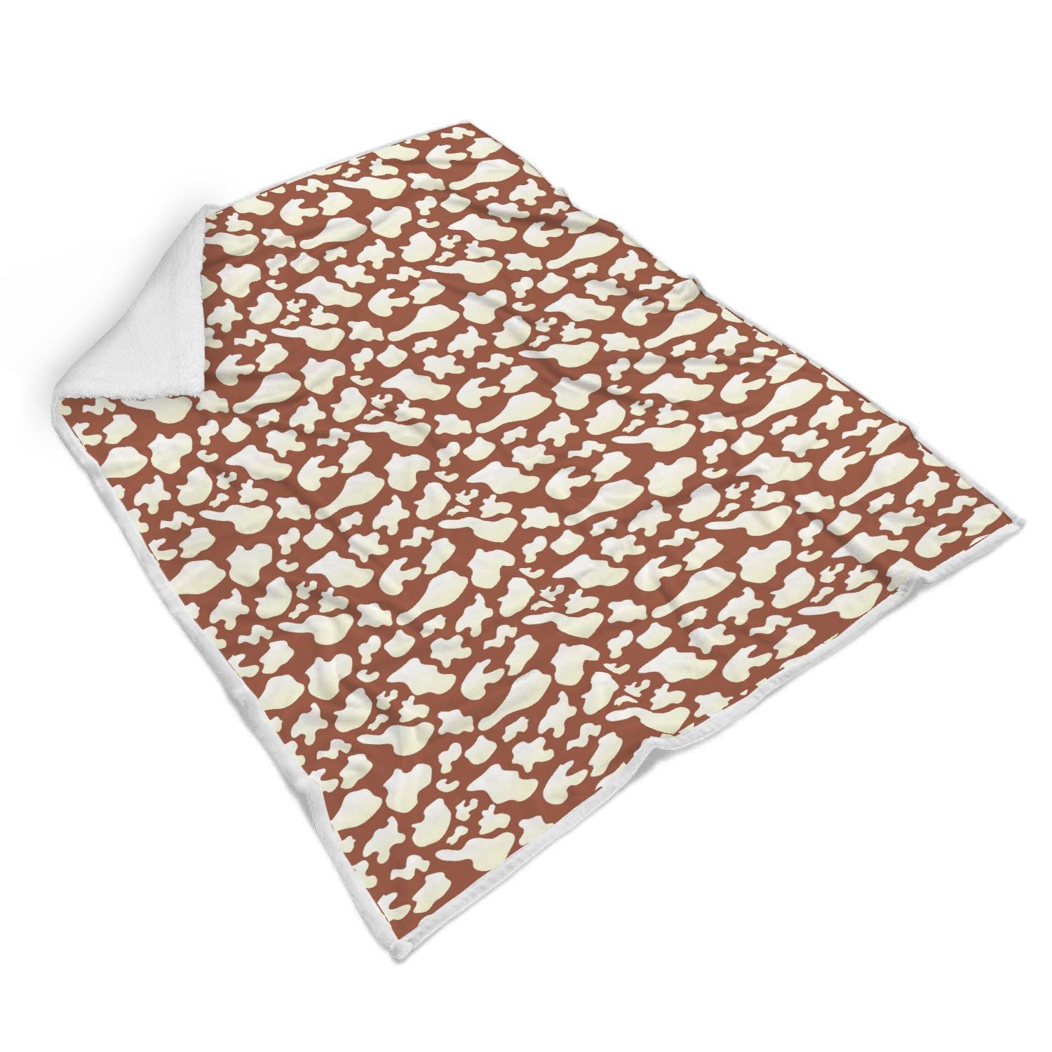Cow Brown Pattern Print Throw Blanket-grizzshop