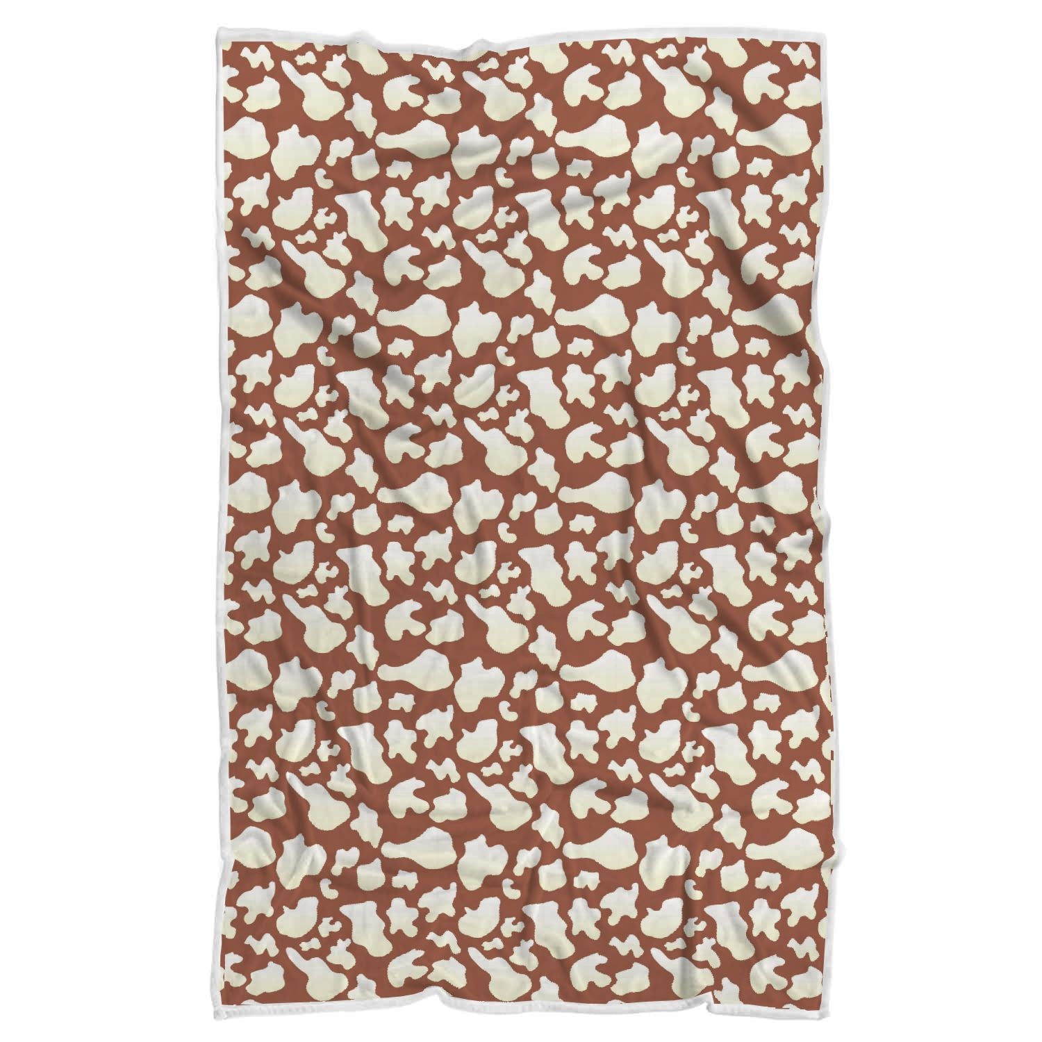 Cow Brown Pattern Print Throw Blanket-grizzshop