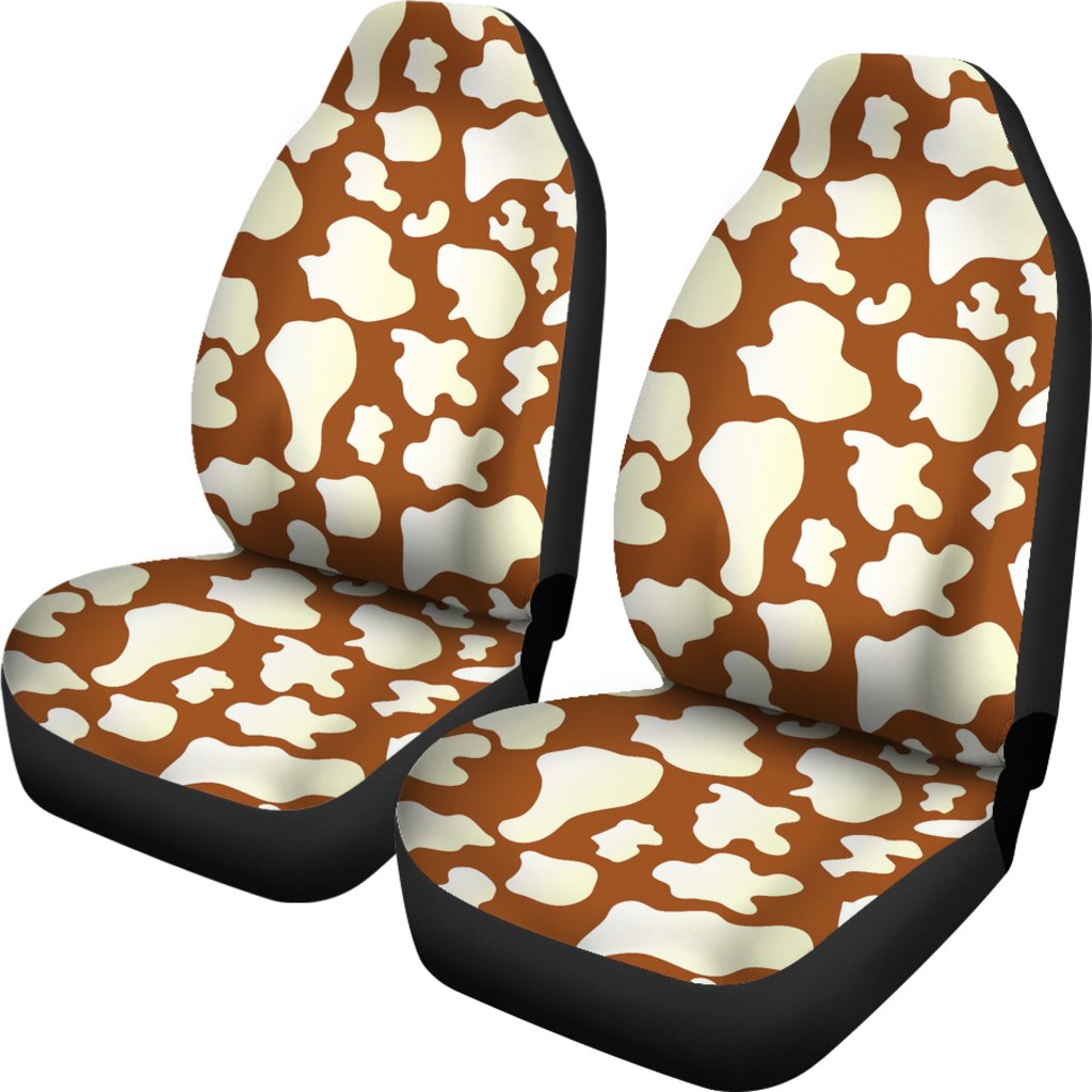 Cow Brown Pattern Print Universal Fit Car Seat Cover-grizzshop