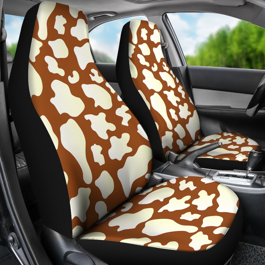 Cow Brown Pattern Print Universal Fit Car Seat Cover-grizzshop