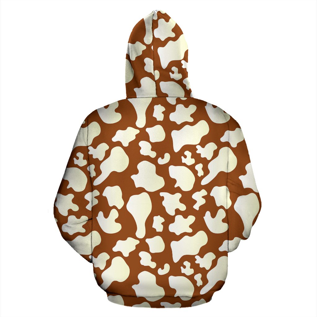 Cow Brown Pattern Print Women Men Pullover Hoodie-grizzshop