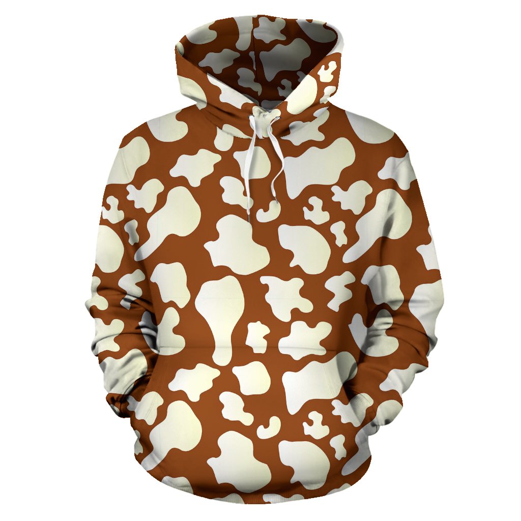 Cow Brown Pattern Print Women Men Pullover Hoodie-grizzshop