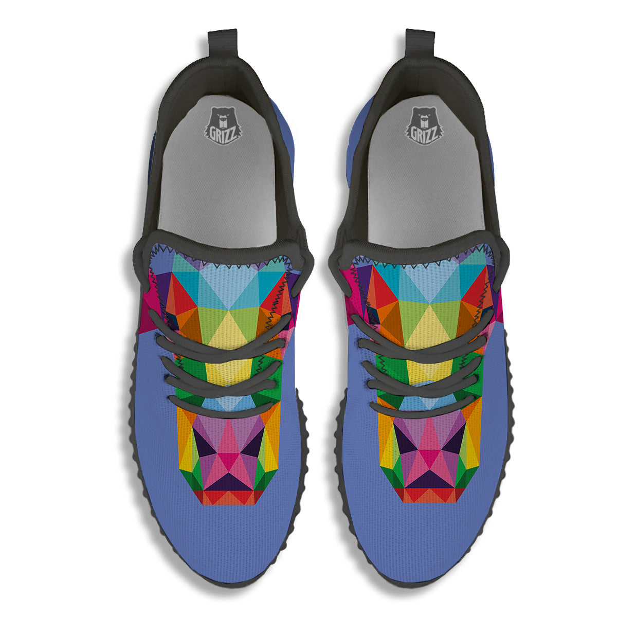 Cow Colorful Print Black Walking Shoes-grizzshop