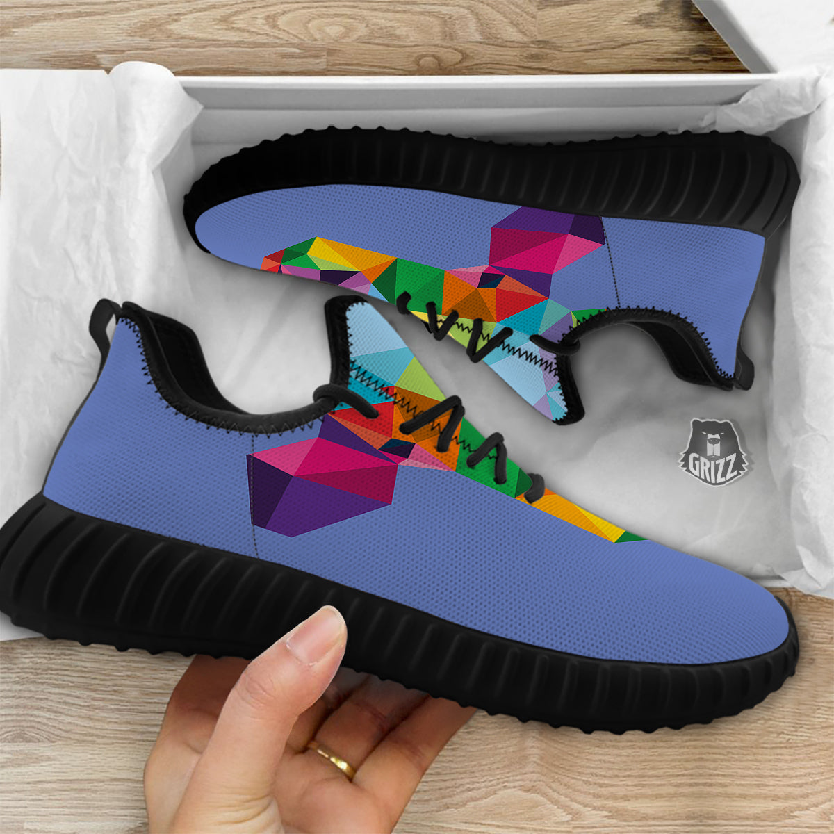 Cow Colorful Print Black Walking Shoes-grizzshop