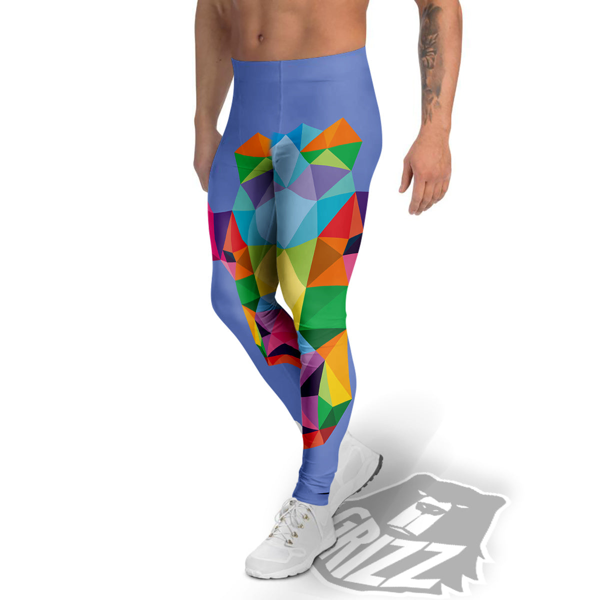 Cow Colorful Print Men's Leggings-grizzshop