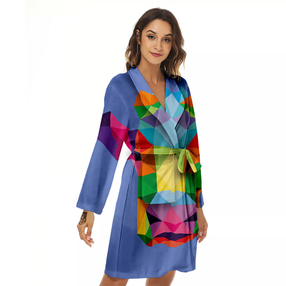 Cow Colorful Print Women's Robe-grizzshop