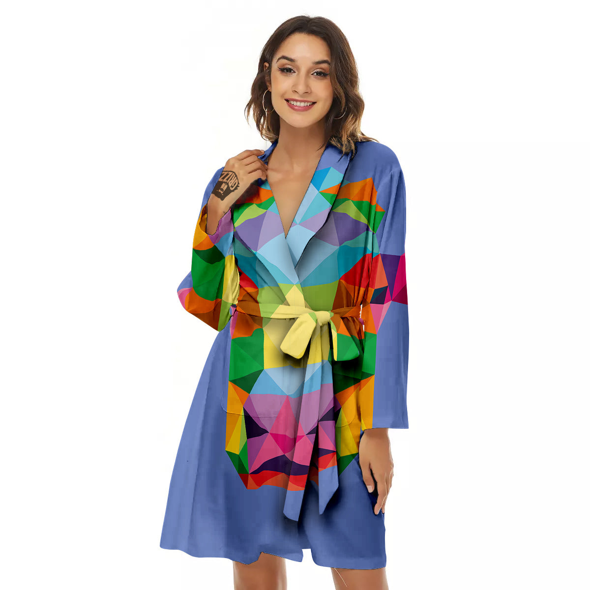 Cow Colorful Print Women's Robe-grizzshop