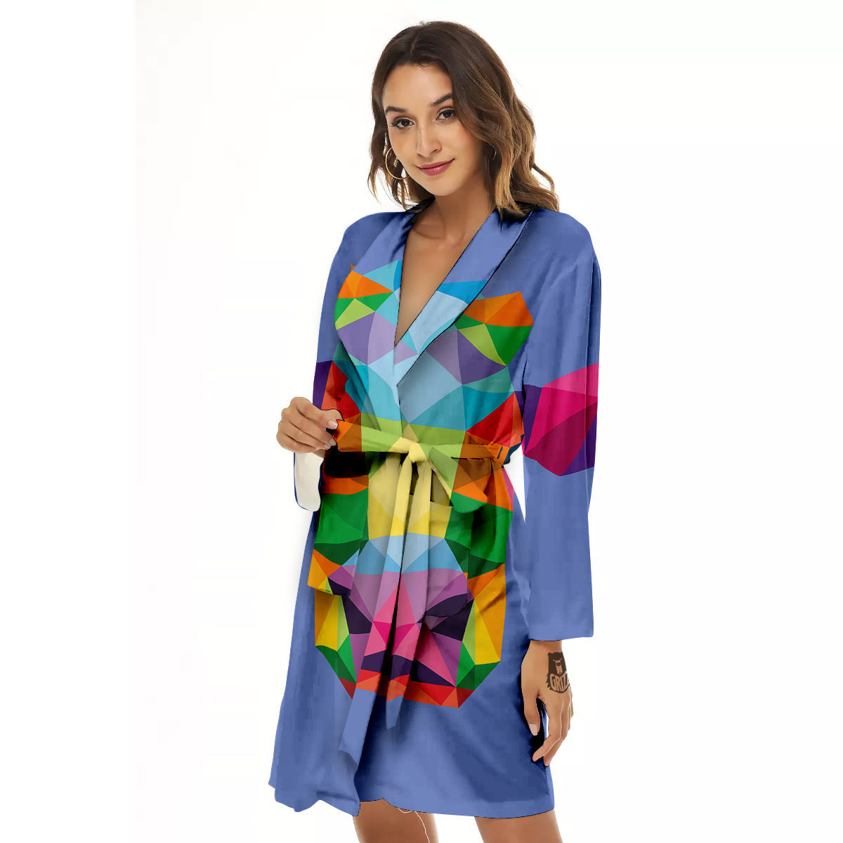 Cow Colorful Print Women's Robe-grizzshop