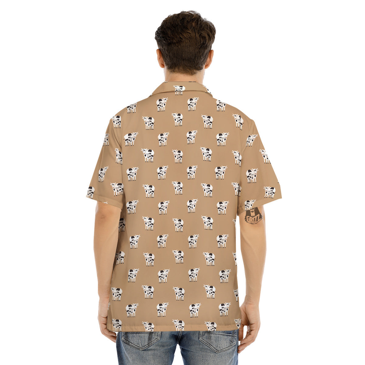 Cow Cute And Baby Cow Print Pattern Men's Hawaiian Shirt-grizzshop