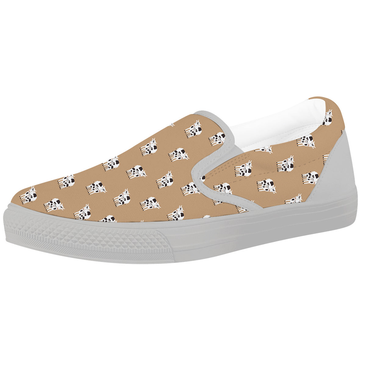 Cow Cute And Baby Cow Print Pattern White Slip On Shoes-grizzshop