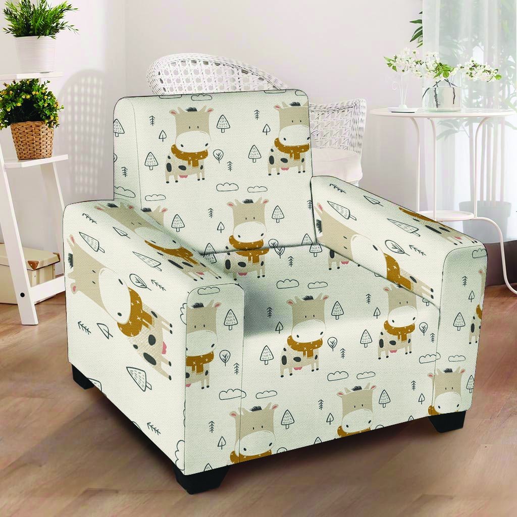 Cow Cute Print Armchair Cover-grizzshop