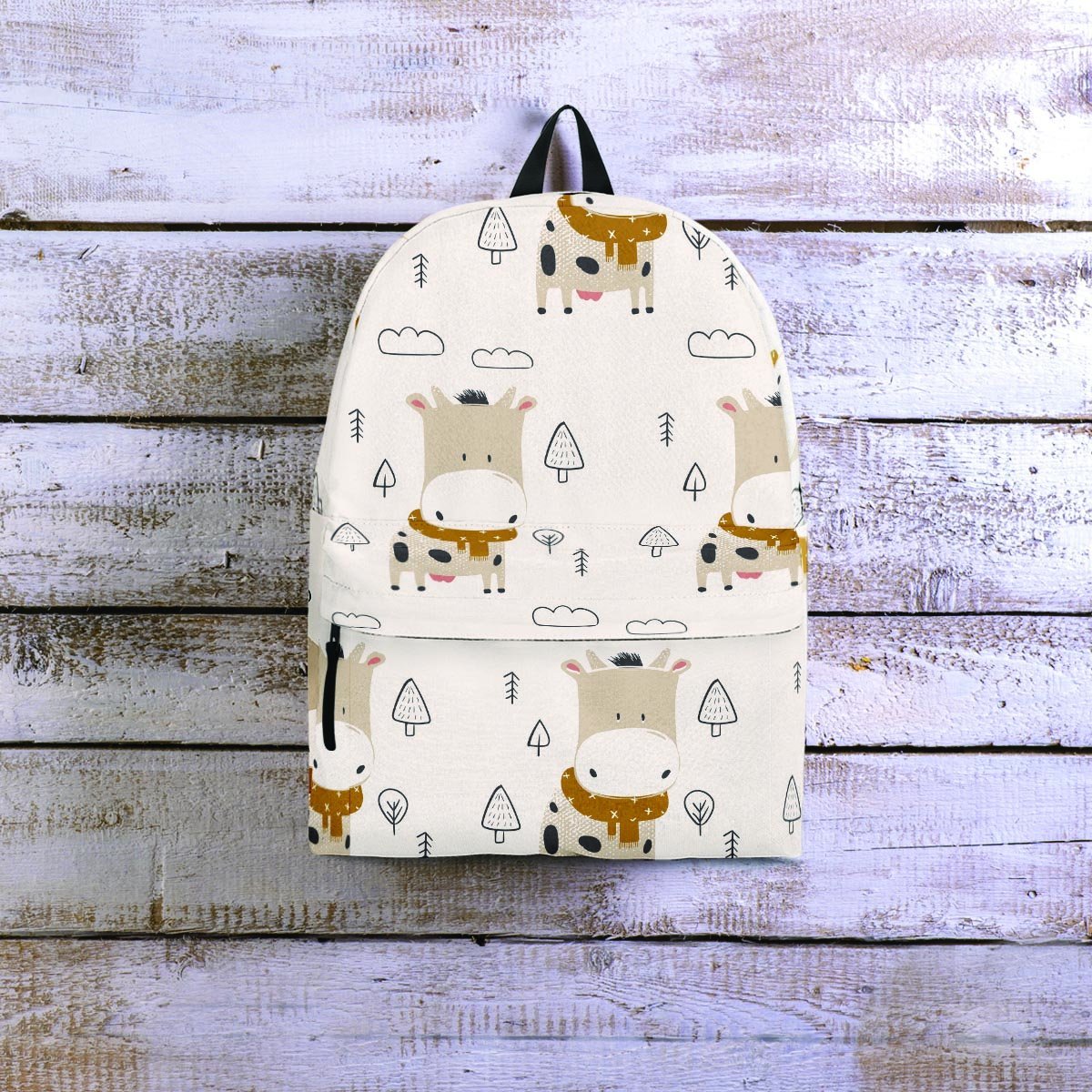 Cow Cute Print Backpack-grizzshop