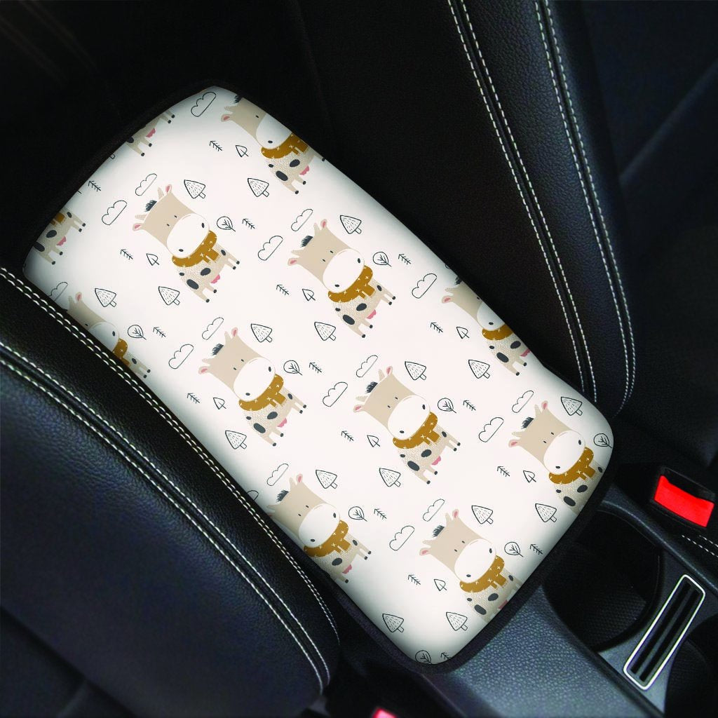 Cow Cute Print Car Console Cover-grizzshop