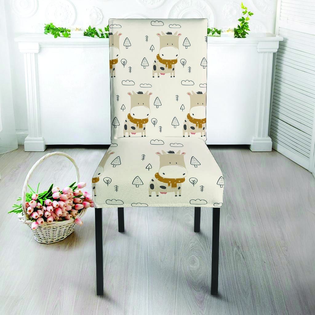 Cow Cute Print Chair Cover-grizzshop