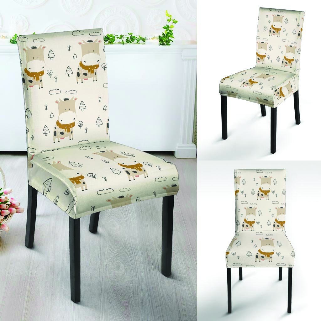 Cow Cute Print Chair Cover-grizzshop