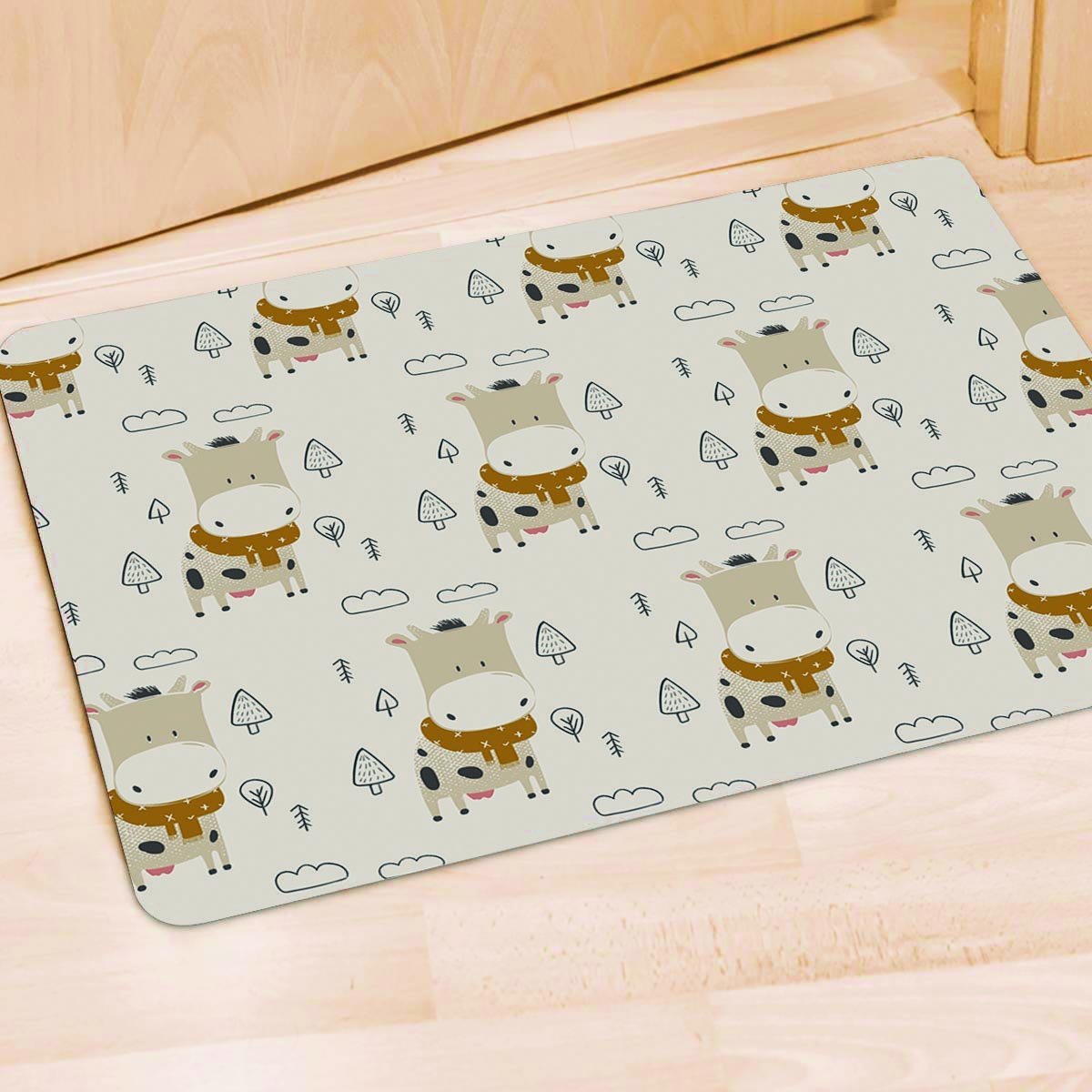 Cow Cute Print Door Mat-grizzshop