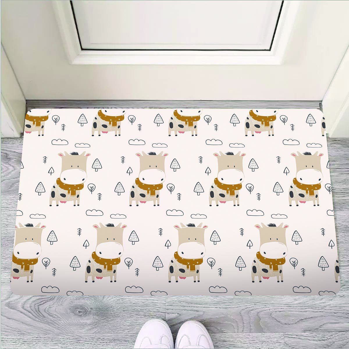 Cow Cute Print Door Mat-grizzshop