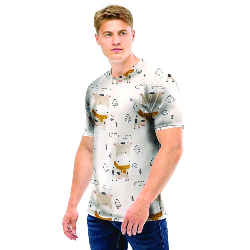 Cow Cute Print Men T Shirt-grizzshop