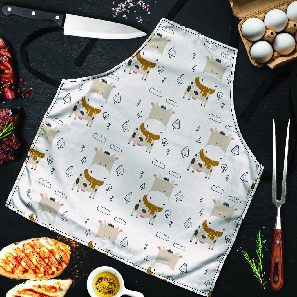 Cow Cute Print Men's Apron-grizzshop