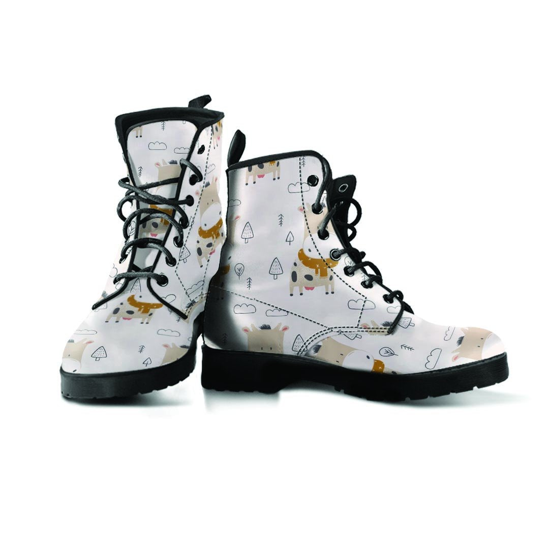 Cow Cute Print Men's Boots-grizzshop