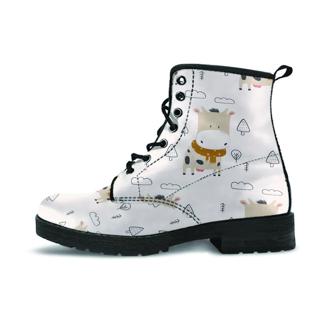 Cow Cute Print Men's Boots-grizzshop