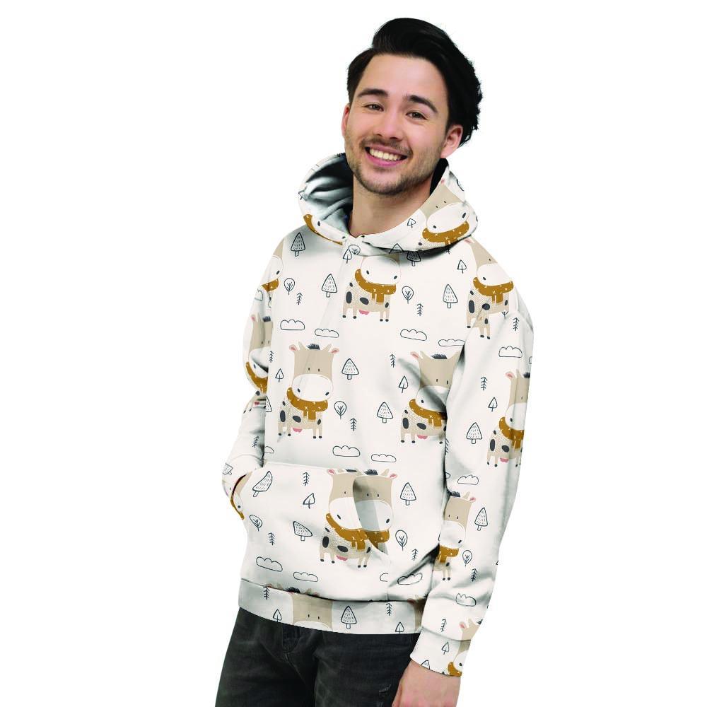 Cow Cute Print Men's Hoodie-grizzshop