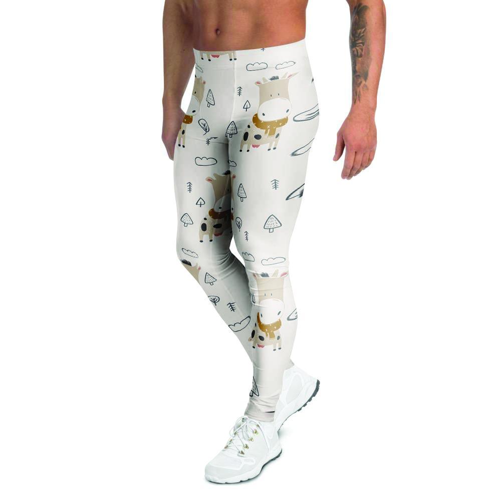 Cow Cute Print Men's Leggings-grizzshop