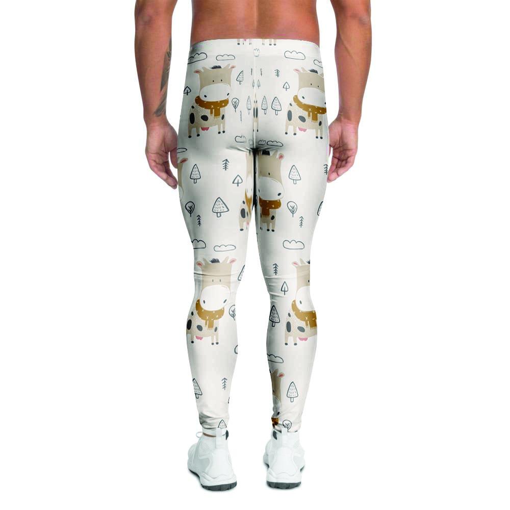 Cow Cute Print Men's Leggings-grizzshop