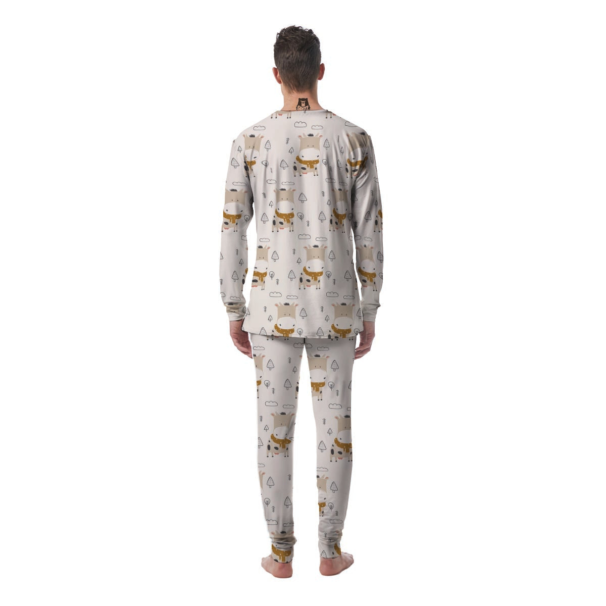 Cow Cute Print Men's Pajamas-grizzshop