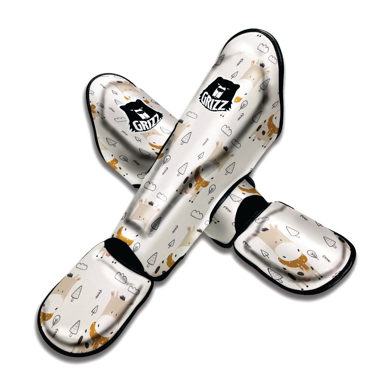 Cow Cute Print Muay Thai Shin Guard-grizzshop