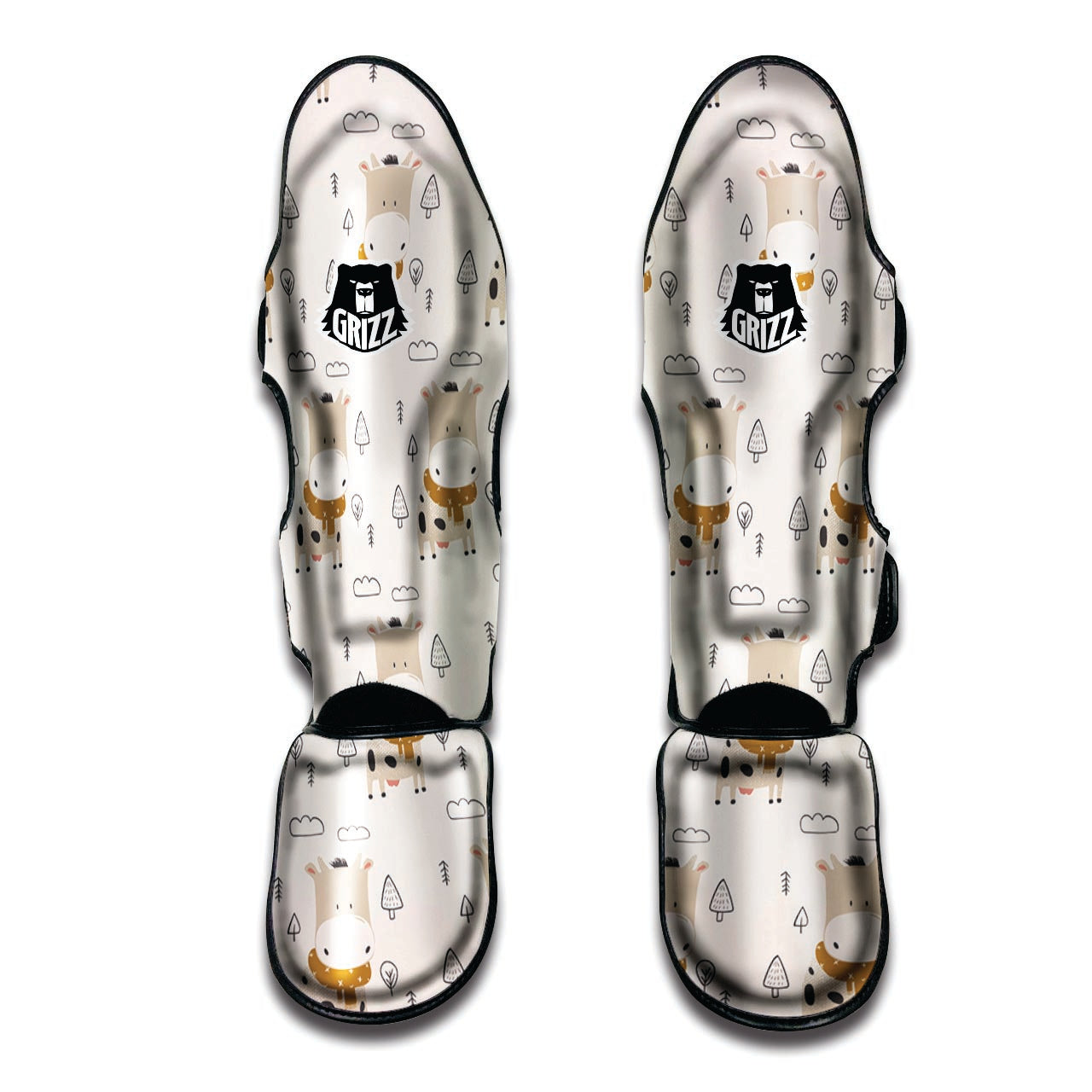 Cow Cute Print Muay Thai Shin Guard-grizzshop