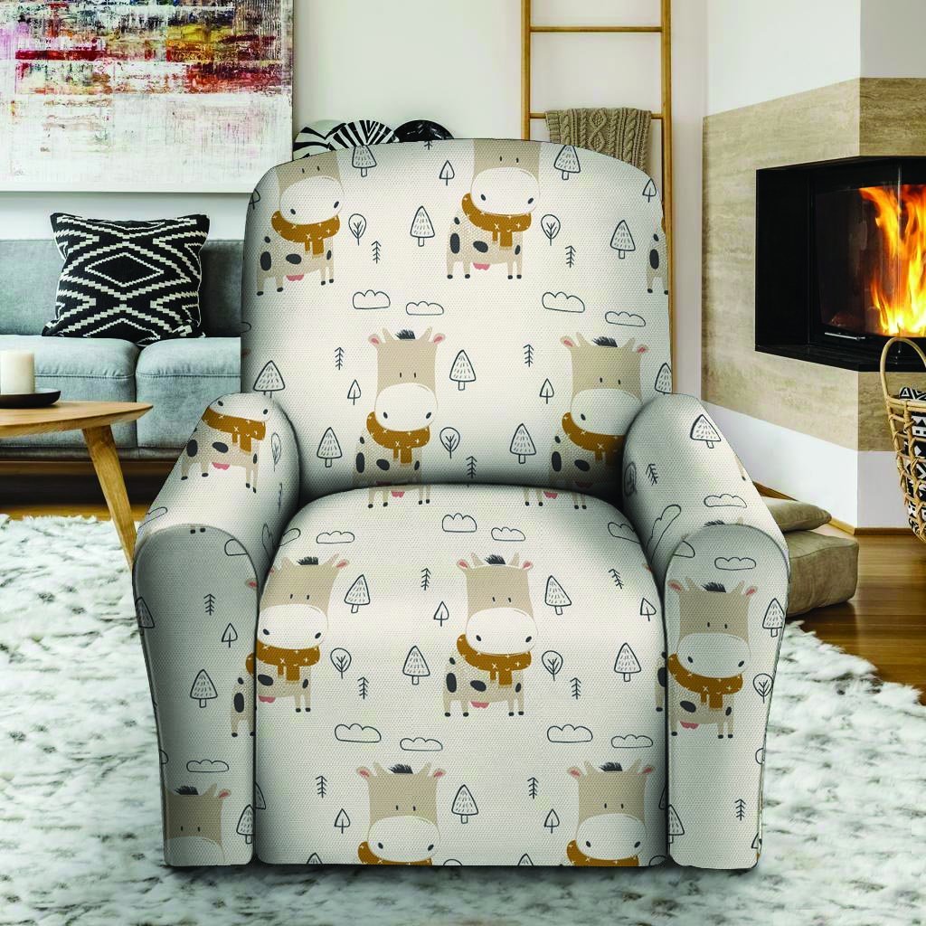 Cow Cute Print Recliner Cover-grizzshop