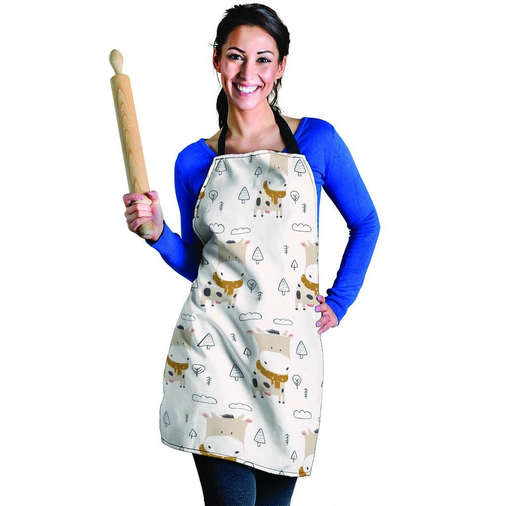 Cow Cute Print Women's Apron-grizzshop