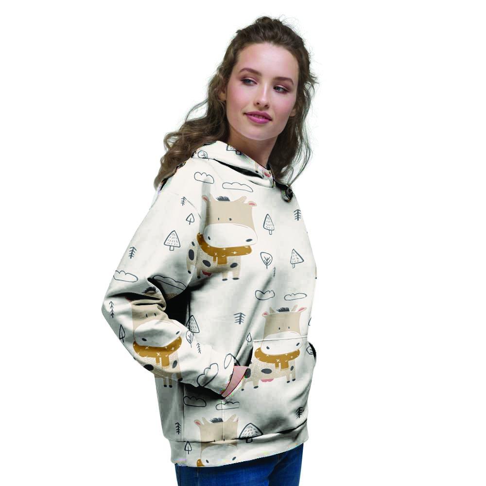 Cow Cute Print Women's Hoodie-grizzshop