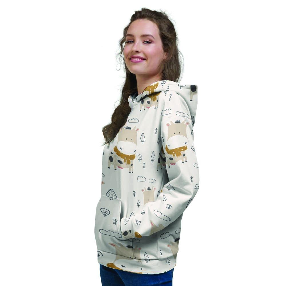 Cow Cute Print Women's Hoodie-grizzshop