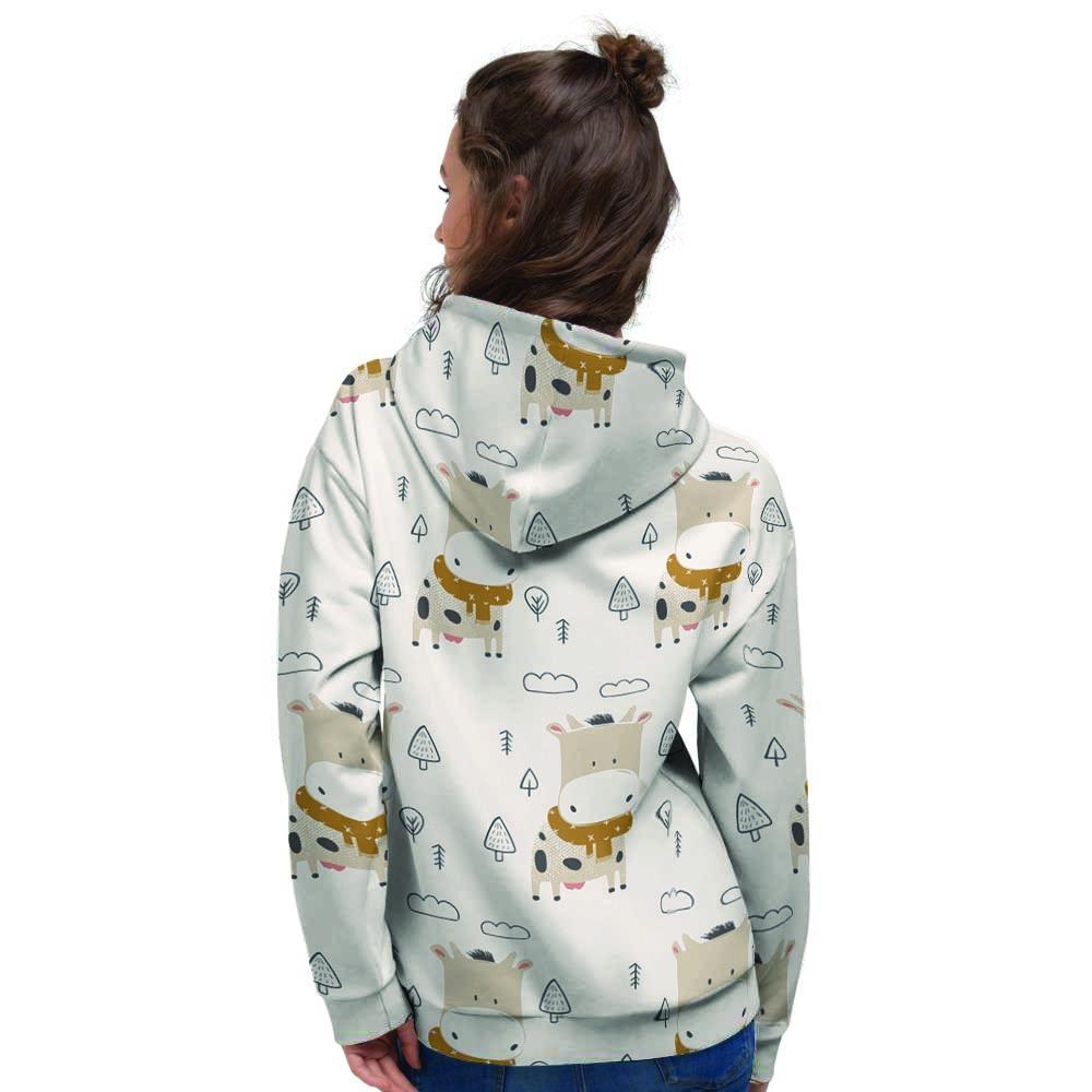 Cow Cute Print Women's Hoodie-grizzshop