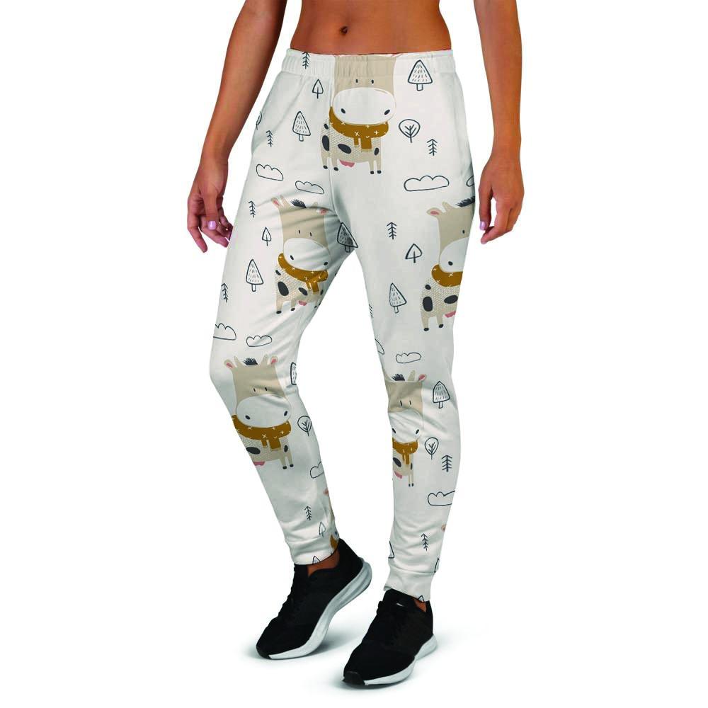 Cow Cute Print Women's Joggers-grizzshop