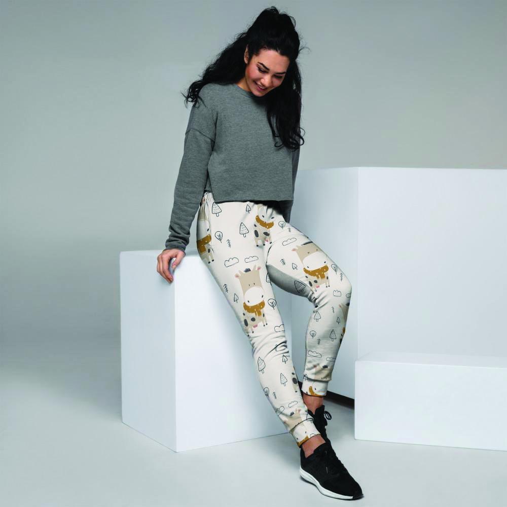 Cow Cute Print Women's Joggers-grizzshop