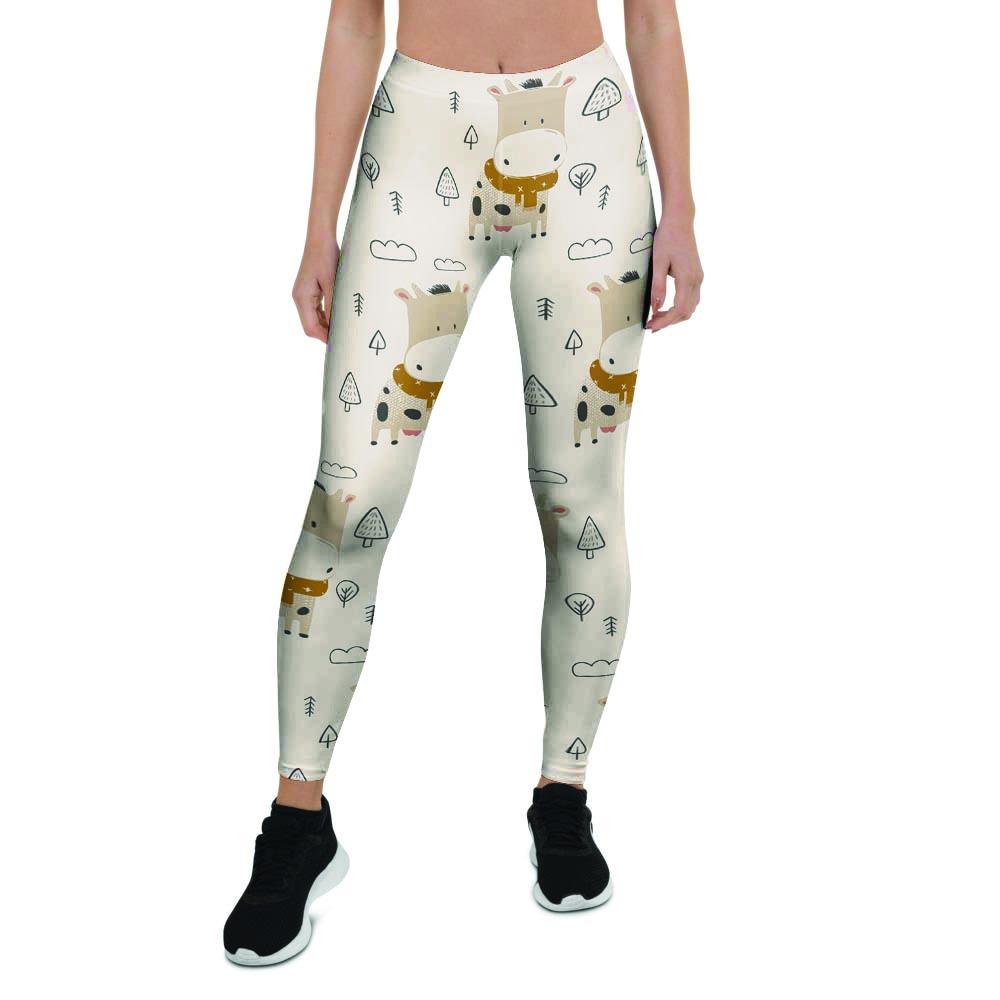 Cow Cute Print Women's Leggings-grizzshop