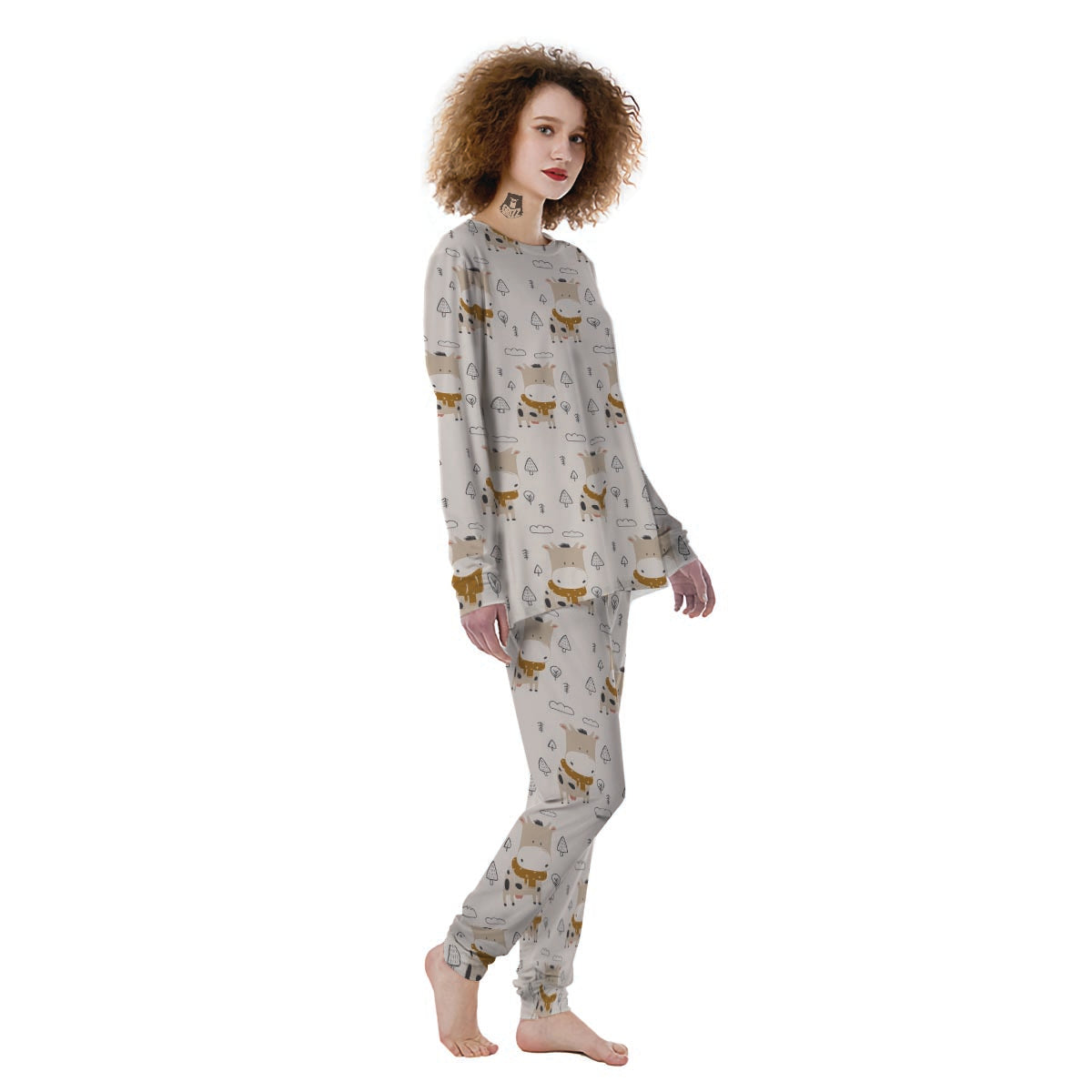 Cow Cute Print Women's Pajamas-grizzshop