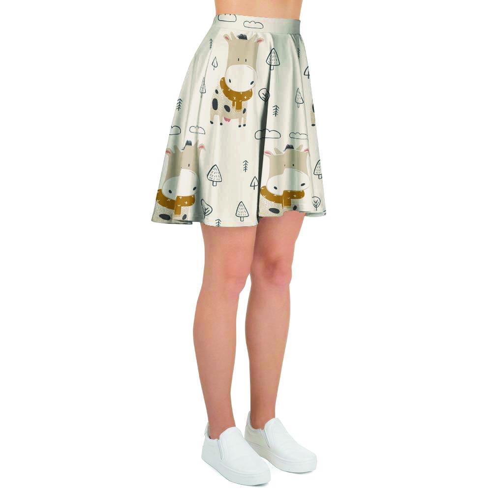 Cow Cute Print Women's Skirt-grizzshop
