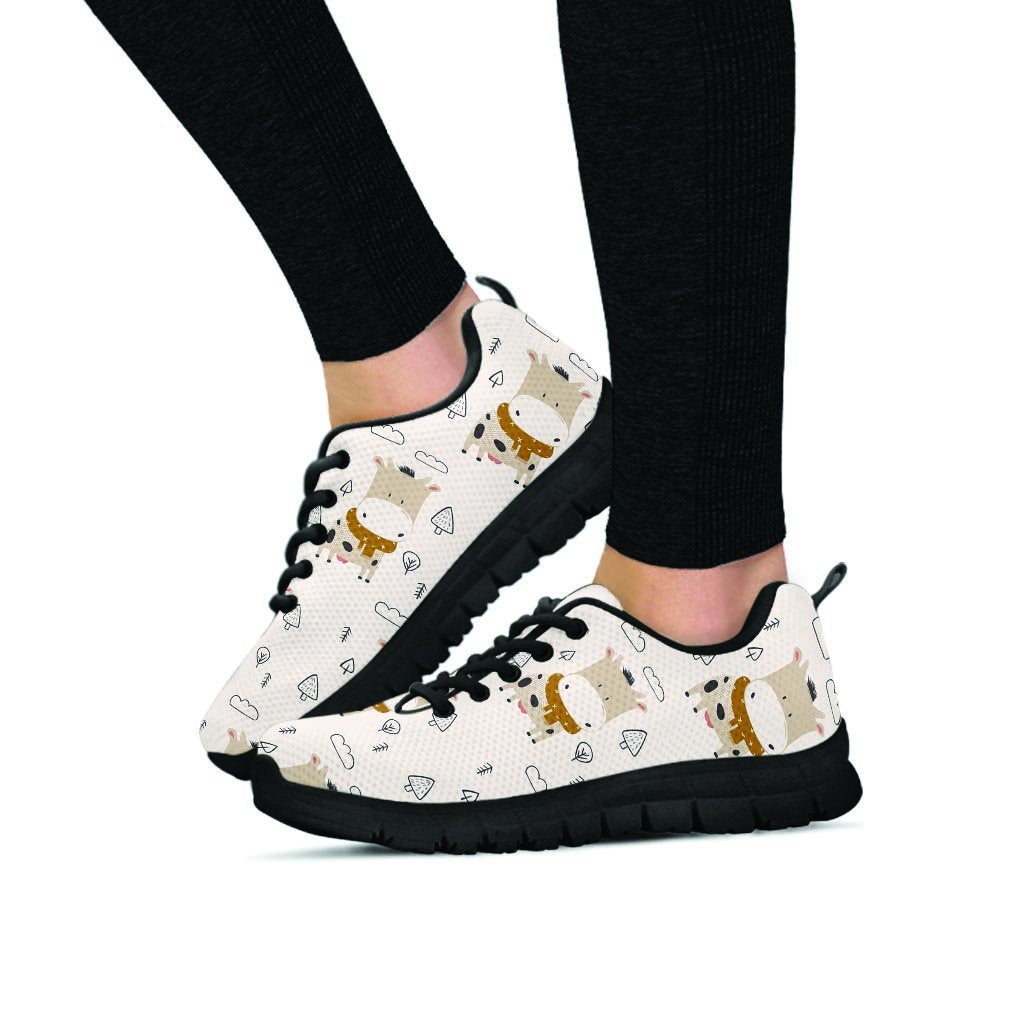 Cow Cute Print Women's Sneakers-grizzshop