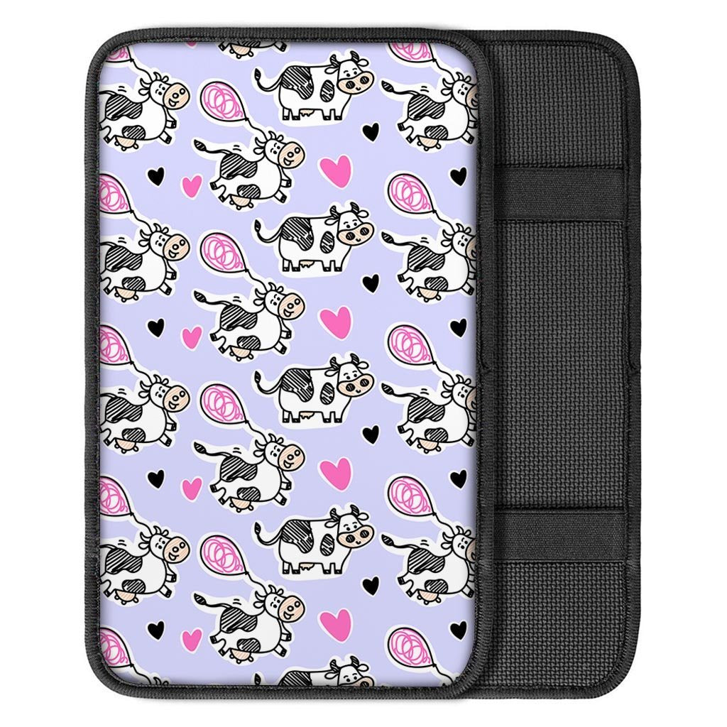 Cow Doodle Print Car Console Cover-grizzshop